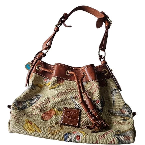 Dooney & Bourke Western Cowboy Drawstring Slouch Shoulder Bag - Picture 1 of 15